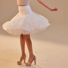 Load image into Gallery viewer, Short Petticoat Skirt with Corsage ,  Fluffy Layered Petticoat for Wedding, Party &amp; Everyday Wear