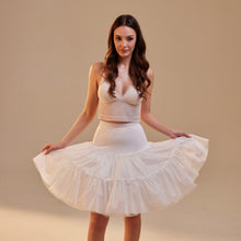 Load image into Gallery viewer, Short Petticoat Skirt with Corsage ,  Fluffy Layered Petticoat for Wedding, Party &amp; Everyday Wear