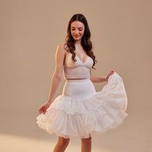 Load image into Gallery viewer, Short Petticoat Skirt with Corsage ,  Fluffy Layered Petticoat for Wedding, Party &amp; Everyday Wear