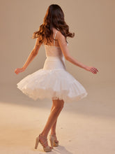 Load image into Gallery viewer, Short Petticoat Skirt with Corsage ,  Fluffy Layered Petticoat for Wedding, Party &amp; Everyday Wear