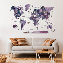 Load image into Gallery viewer, 3D Wooden World Map Sirius