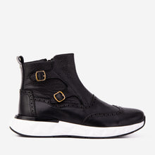 Load image into Gallery viewer, The Stealth Wingtip Buckle Black Leather Men Boot