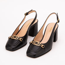 Load image into Gallery viewer, The Potomac Black Slingback Leather Women Sandal