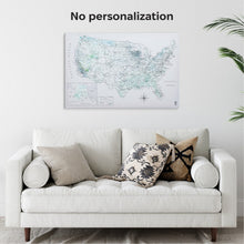 Load image into Gallery viewer, Wooden Canvas USA Map - Sky Blue