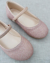 Load image into Gallery viewer, Rose Gold Fine Glitter Mary Jane Flats