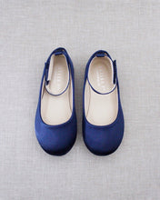 Load image into Gallery viewer, Satin Flats with Velcro Ankle Strap