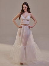 Load image into Gallery viewer, Soft Ruffled White Tulle Skirt , Sheer Maxi Skirt, Tulle Overskirt