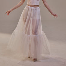Load image into Gallery viewer, Soft Ruffled White Tulle Skirt , Sheer Maxi Skirt, Tulle Overskirt