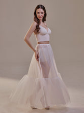Load image into Gallery viewer, Soft Ruffled White Tulle Skirt , Sheer Maxi Skirt, Tulle Overskirt