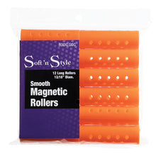 Load image into Gallery viewer, Soft 'N Style Smooth Magnetic Hair Rollers - Long Orange