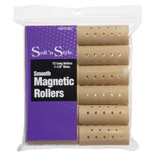 Load image into Gallery viewer, Soft 'N Style Smooth Magnetic Hair Rollers - Long Tan