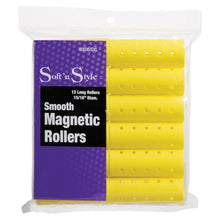 Load image into Gallery viewer, Soft 'N Style Smooth Magnetic Hair Rollers - Long Yellow