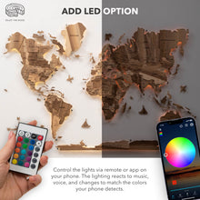Load image into Gallery viewer, 3D Solid Wooden World Map - Walnut
