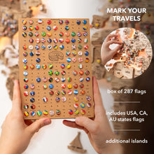 Load image into Gallery viewer, 3D Solid Wooden World Map - Walnut