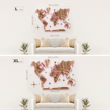Load image into Gallery viewer, 3D Solid Wooden World Map - Walnut