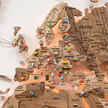 Load image into Gallery viewer, 3D Solid Wooden World Map - Walnut