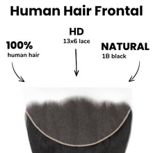 Load image into Gallery viewer, Straight 13x6 HD Lace Human Hair Frontal
