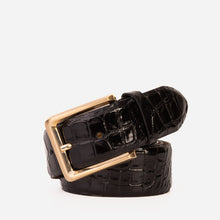 Load image into Gallery viewer, The Strat Black Leather Belt
