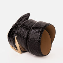 Load image into Gallery viewer, The Strat Black Leather Belt