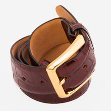 Load image into Gallery viewer, The Strat Burgundy Leather Belt