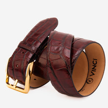 Load image into Gallery viewer, The Strat Burgundy Leather Belt