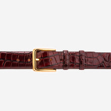 Load image into Gallery viewer, The Strat Burgundy Leather Belt