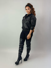 Load image into Gallery viewer, Leather Bomber Jacket