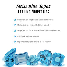 Load image into Gallery viewer, Oval Swiss Blue Topaz Diamond Wedding Ring Set in Silver