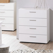 Load image into Gallery viewer, Contemporary Style White 4-Drawer Bedroom Bureau Storage Chest