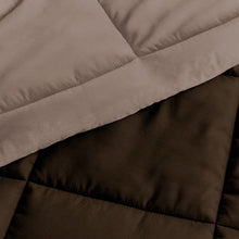 Load image into Gallery viewer, Full/Queen 3-Piece Microfiber Reversible Comforter Set in Taupe Brown
