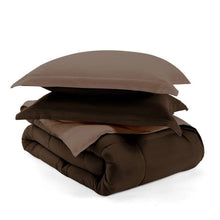 Load image into Gallery viewer, Full/Queen 3-Piece Microfiber Reversible Comforter Set in Taupe Brown