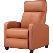 Load image into Gallery viewer, Brown High-Density Faux Leather Push Back Recliner Chair