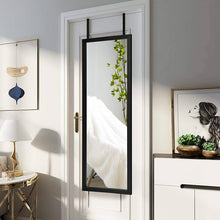 Load image into Gallery viewer, Black Full Length Bedroom Mirror with Over the Door or Wall Mounted Design