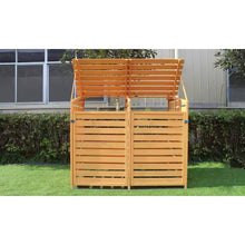 Load image into Gallery viewer, Outdoor Solid Wood Garbage Can Recycle Bin Storage Shed - Holds 2 Trash Bins
