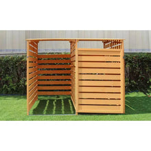 Load image into Gallery viewer, Outdoor Solid Wood Garbage Can Recycle Bin Storage Shed - Holds 2 Trash Bins