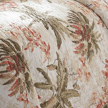 Load image into Gallery viewer, King Cotton Coastal Palm Tree Floral 3 Piece Reversible Quilt Set