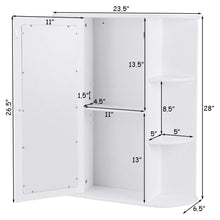Load image into Gallery viewer, White Bathroom Wall Mounted Medicine Cabinet with Storage Shelves
