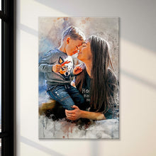 Load image into Gallery viewer, Mother And Son Watercolor Portrait Sign
