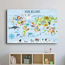 Load image into Gallery viewer, Animals And Countries Map Sign