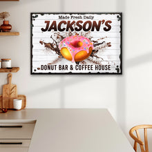Load image into Gallery viewer, Donut Bar And Coffee House Made Fresh Daily Sign