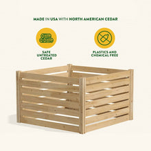 Load image into Gallery viewer, 308 Gallon Cedar Wood Compost Bin Outdoor Garden 41 Cubic Feet - Made in USA