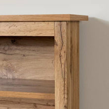 Load image into Gallery viewer, Twin size Modern Scandinavian Style Bookcase Headboard in Oak Wood Finish