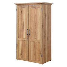 Load image into Gallery viewer, Drop Leaf Computer Desk Craft Table Armoire in Oak Wood Finish - Made in USA