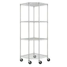 Load image into Gallery viewer, Heavy Duty 4-Tier Corner Storage Rack Shelving Unit with Casters