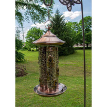 Load image into Gallery viewer, Large Copper Bird Feeder with 3 Tubes and 9 Feeding Ports