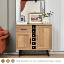 Load image into Gallery viewer, Modern Mid-Century Style Kitchen Buffet Dining Sideboard Cabinet with Wine Rack