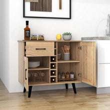 Load image into Gallery viewer, Modern Mid-Century Style Kitchen Buffet Dining Sideboard Cabinet with Wine Rack