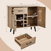 Load image into Gallery viewer, Modern Mid-Century Style Kitchen Buffet Dining Sideboard Cabinet with Wine Rack