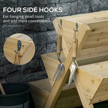 Load image into Gallery viewer, 3-Tier Outdoor Fir Wood Elevated Planter Herb Flower Box Raised Garden Bed