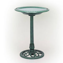 Load image into Gallery viewer, Outdoor Garden Bird Bath Bowl with Stand in Green Bronze Finish